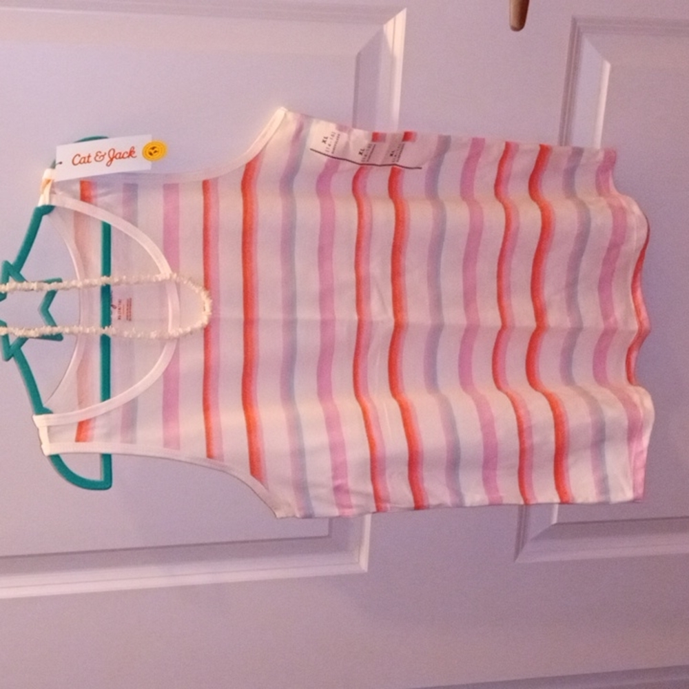 Girls Cat & Jack striped tank XL 14-16 teen NWT